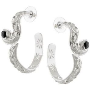 Slinky Snake Hoop Ear "Simulated Black Diamond"
